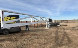 Cantilever sliding gate at wind farm