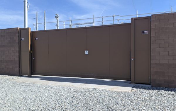 Large, Heavy Steel Gate at a Substation in New Mexico